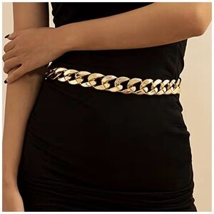 Punk Style Chunky Chain Waist Chain for Women Gold Color belt